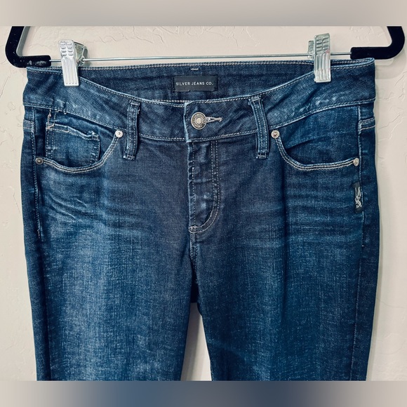 Silver Jeans Elyse Skinny Dark Wash Indigo Stretch Denim Size 27 NEW! - Picture 6 of 16